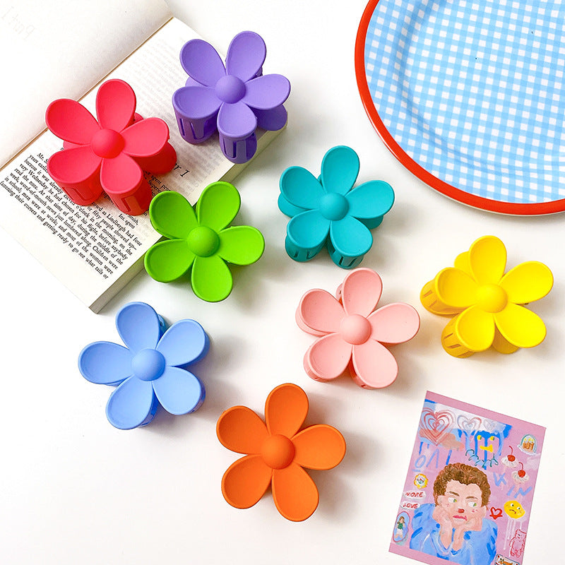 Korean Flower Hair Claw Clip for Women, Cute Floral Shark Clip, Strong Hold Updo Hair Clamp, Bath Hair Clip, Sweet Fashion Hair Accessory